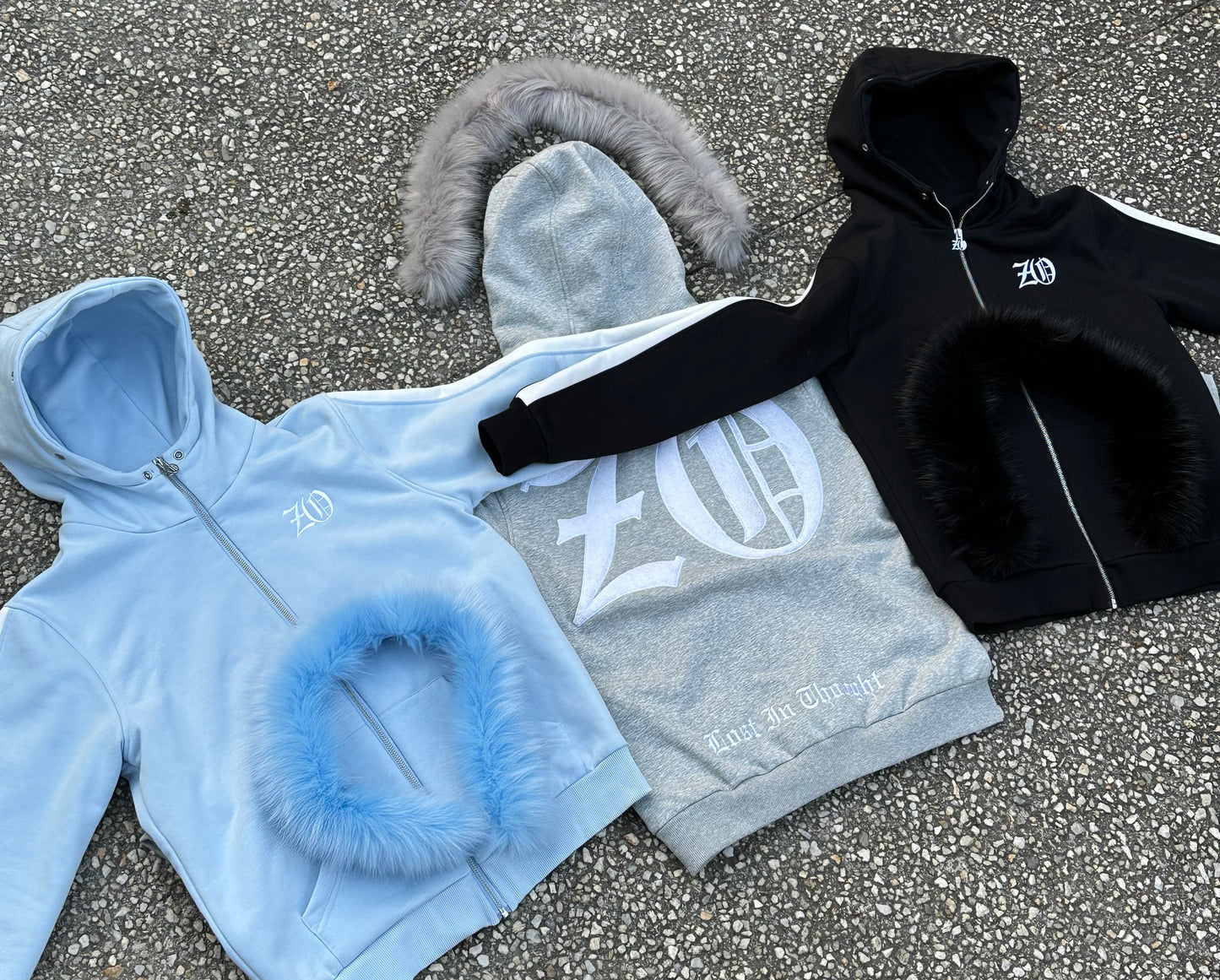 Grey Detachable fur jacket