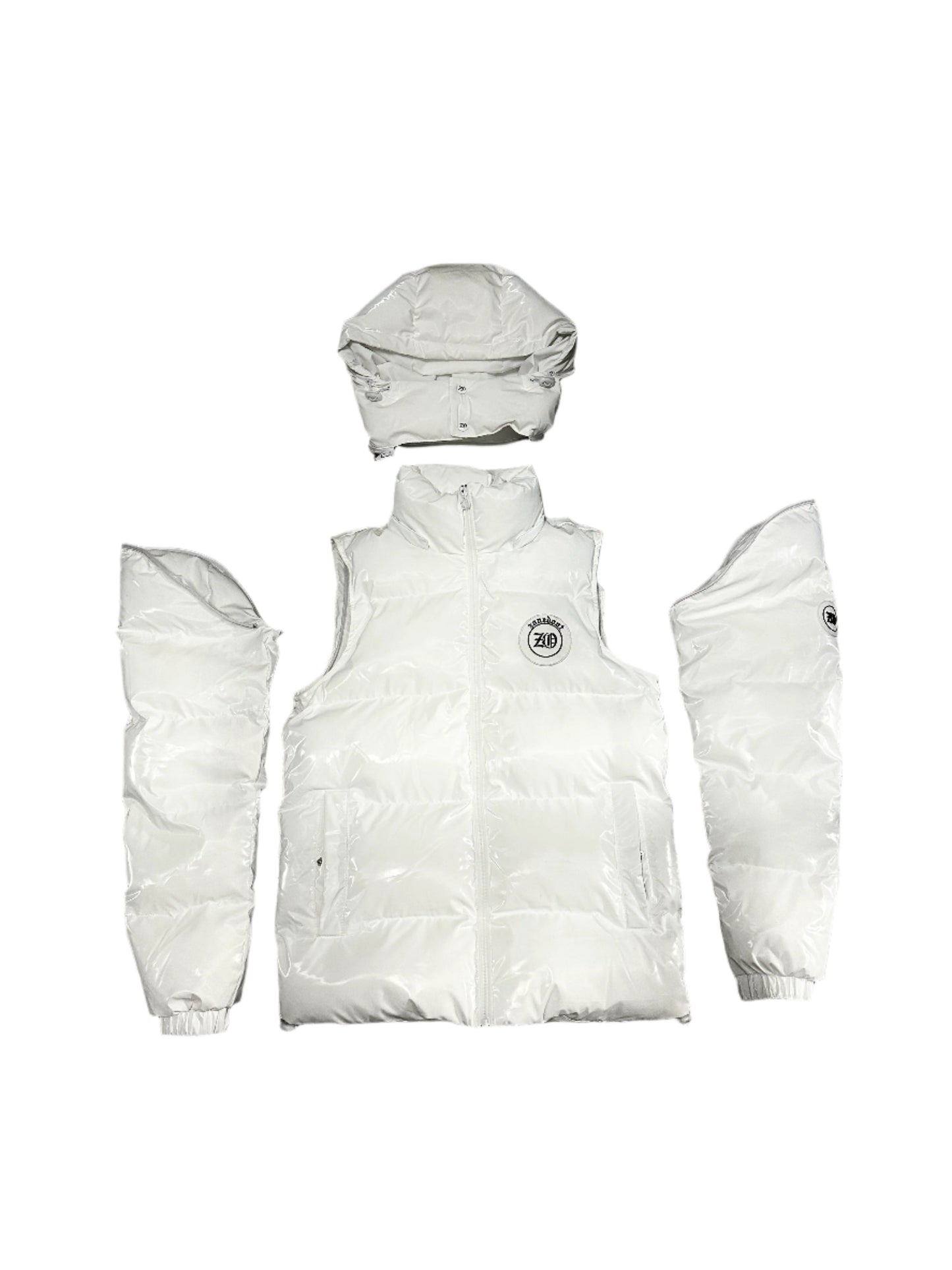 White Detachable Puffer Jacket